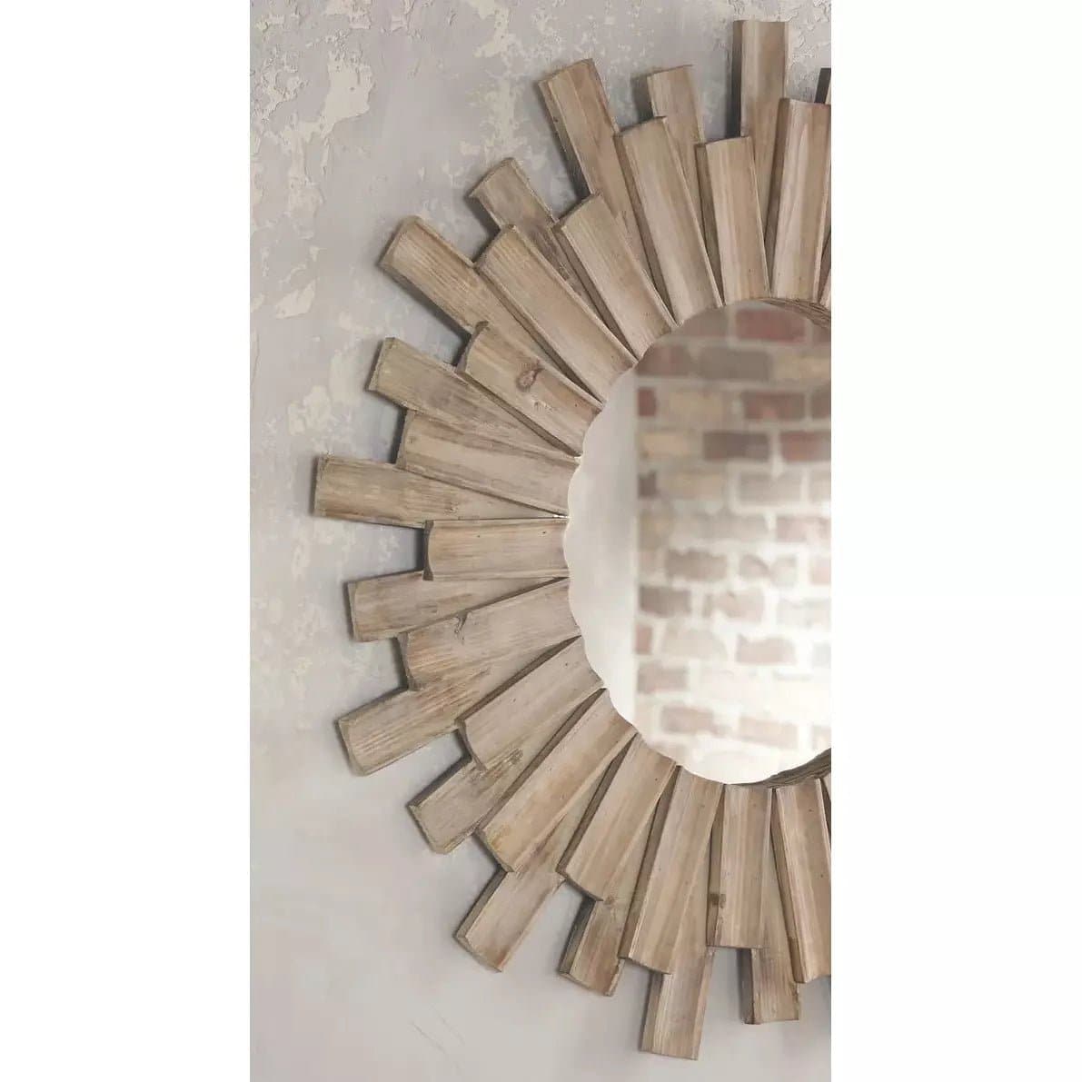 Wooden Sunburst Accent Mirror - HER Home Design Boutique
